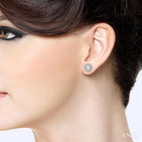 2 Ctw Round Cut Diamond Earrings Jacket in 14K White Gold