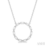 1/2 Ctw Circle Round Cut Diamond Pendant in 14K White Gold