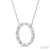 1/2 Ctw Circle Round Cut Diamond Pendant in 14K White Gold
