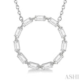 1/2 Ctw Circle Round Cut Diamond Pendant in 14K White Gold