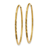 14k 1.20mm Diamond-cut Endless Hoop Earring