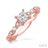 1/6 Ctw Diamond Semi-Mount Engagement Ring in 14K Rose Gold