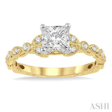 1/6 Ctw Diamond Semi-mount Engagement Ring in 14K Yellow and White Gold