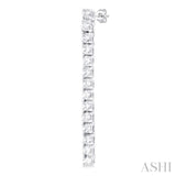 1/2 Ctw Single Line Drop Round Cut Diamond Tennis Earrings in 14K White Gold