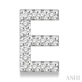 1/10 Ctw Initial 'E' Round Cut Diamond Earrings in 10K White Gold