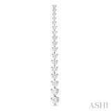 3 Ctw Round Cut Diamond Riviera Drop Earrings in 14K White Gold