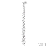 3 Ctw Round Cut Diamond Riviera Drop Earrings in 14K White Gold