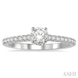 1/4 Ctw Semi-Mount Diamond Engagement Ring in 14K White Gold