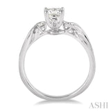 3/8 Ctw Diamond Engagement Ring with 1/3 Ct Princess Cut Center Stone in 14K White Gold
