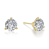 4 CTW 3 Prong Martini Stud Earrings
