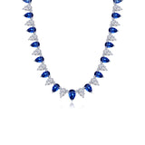 38 CTW Fancy Lab-Grown Sapphire Tennis Choker Necklace