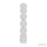 1 1/2 Ctw Lovebright Round Cut Diamond Hoop Earrings in 14K White Gold