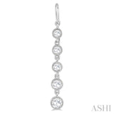 5/8 Ctw Circular Rose Cut Diamond Fashion Earrings in 14K White Gold