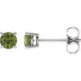 Sterling Silver 4 mm Natural Peridot Earrings