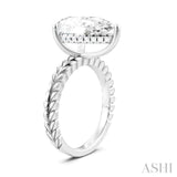 1/8 Ctw Pear Shape Round Cut Diamond Semi-Mount Engagement Ring in 14K White Gold