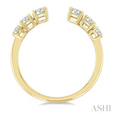 5/8 Ctw Graduated Round Cut Diamond Open Fashion Ring in 14K Yellow Gold