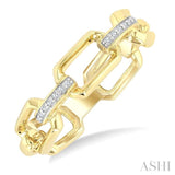 1/20 Ctw Bold Open Window Octagonal Shaped Round Cut Diamond Fashion Ring in 10K Yellow Gold