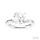 1/6 Ctw Round Shape Round Cut Diamond Semi-Mount Engagement Ring in 14K White Gold