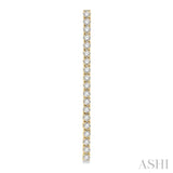 2 Ctw Single Line Drop Round Cut Diamond Tennis Earrings in 14K Yellow Gold