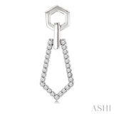 1/3 Ctw Hexagon & Pentagon Link Round Cut Diamond Fashion Earring in 10K White Gold