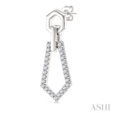1/3 Ctw Hexagon & Pentagon Link Round Cut Diamond Fashion Earring in 10K White Gold