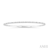 1/4 Ctw Bubble Motif Halfway Round Cut Bezel Diamond Flex Bangle in 14K White Gold