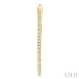 1/3 Ctw Inside & Outside Round Cut Diamond Hoop Earrings in 14K Yellow Gold