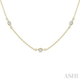 1/2 Ctw Marquise Cut Diamond Station Necklace in 14K Yellow Gold