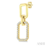 1/3 Ctw  Octagonal Shape Link Round Cut Diamond Fashion Earring in 10K Yellow Gold