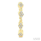 1/6 Ctw Kite Shape Motif and Ball Bead Link Round Cut Diamond Fashion Hoop Earrings in 10K Yellow Gold