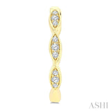 1/6 Ctw Marquise Shape Carving Round Cut Diamond Fashion Hoop Earrings in 10K Yellow Gold
