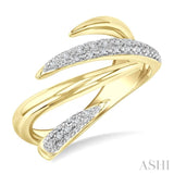 1/10 Ctw Bold Split Talon-Shaped Open Center Round Cut Diamond Fashion Band in Yellow Gold Vermeil
