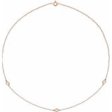 14K Rose Gold 1/3 CTW Natural Diamond 3-Station 18