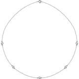 14K White Gold 1/2 CTW Natural Diamond 5-Station 18