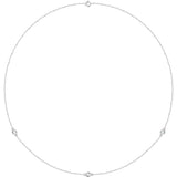 Sterling Silver 1/4 CTW Natural Diamond 3-Station 18" Necklace
