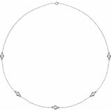 Sterling Silver 1 CTW Natural Diamond 5-Station 18" Necklace