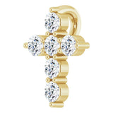 14K Yellow Gold 1/6 CTW Natural Diamond Cross Pendant