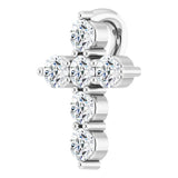 Sterling Silver 1/6 CTW Natural Diamond Cross Pendant