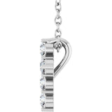 14K White Gold 1/6 CTW Natural Diamond Cross 16-18" Necklace