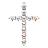 14K Rose Gold 1/4 CTW Natural Diamond Cross Pendant