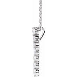 Platinum 1/4 CTW Natural Diamond Cross 16-18" Necklace