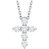 Platinum 1/4 CTW Natural Diamond Cross 16-18" Necklace