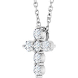 Platinum 1/4 CTW Natural Diamond Cross 16-18" Necklace