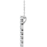 Platinum 3/8 CTW Natural Diamond Cross 16-18" Necklace