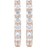14K Rose Gold 2 CTW Lab-Grown Diamond Inside-Outside Hinged 20 mm Hoop Earrings