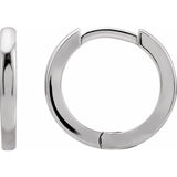 14K White Gold Hinged 12.5 mm Hoop Earrings