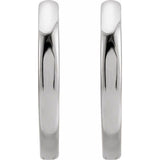 14K White Gold Hinged 12.5 mm Hoop Earrings