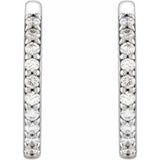 Sterling Silver 1/6 CTW Natural Diamond Hinged 15 mm Hoop Earrings