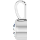 14K White Gold 1/6 CT Natural Diamond Bezel-Set Solitaire Pendant