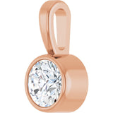 14K Rose Gold 1/6 CT Natural Diamond Bezel-Set Solitaire Pendant